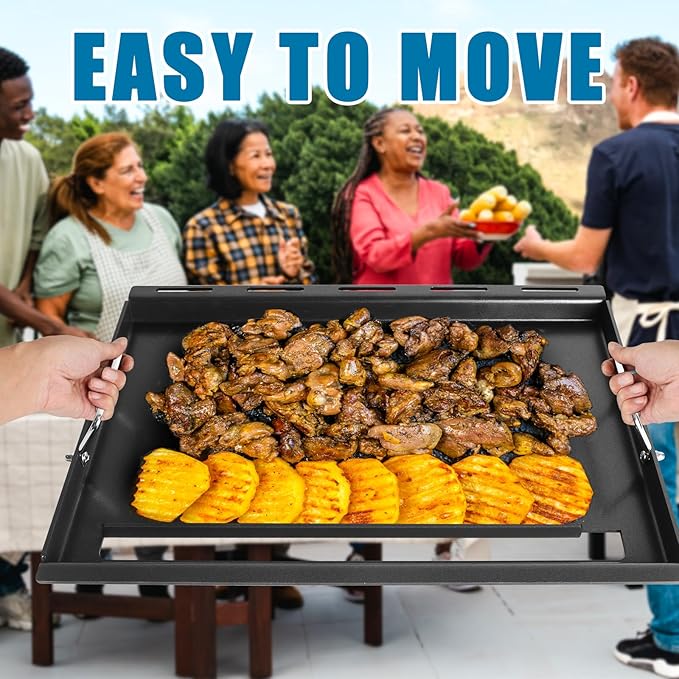 6787 Full-Size Griddle Inserts with Handles for Weber Spirit I & II 300 Series Grills Nonstick Flat Top Griddle for Weber Spirit E-310 E-320 S-310 S-320 Spirit II E-310 S-310 E-320 S-320 Series