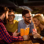 NutriChef 14.2 oz Highball Drinking Glasses Set of 4, Heavy Base Tall Glasses for Water, Liquor, Cocktail | Long Kitchen Glass for Drink and Juice - Clear