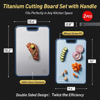 2 Packs Titanium Cutting Boards for Kitchen Chopping Board Butcher Block 2 in 1 Pure Titanium and Wheat Straw PP Mother Day Best Mama Mommy Ever Mother In Law Gifts Stepmom Grandma Gigi Nana Present