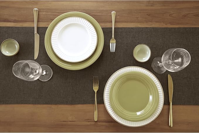 Solino Home Linen Small Table Runner 60 Inches - Athena, 100% Pure Linen Chambray Brown Table Runner 14 x 60 Inch Ideal for Dresser and Coffee Tables - Fall, Autumn