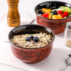 MEKY 20 Ounces Soup Bowls, Ceramic Cereal Bowls Set of 6, Microwave & Dishwasher Safe, Snack Bowls for Kitchen, Ideal for Pasta, Salad, Rice, Oatmeal(Red)