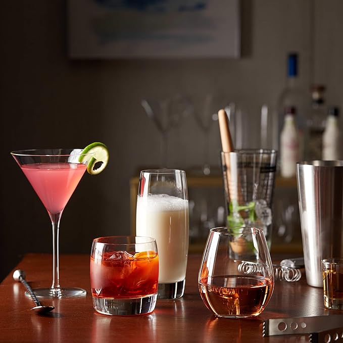 Libbey Signature White Wine Glasses Set of 4, Elegant, Dishwasher Safe Stemless White Wine Glasses, Elegant Wine Glasses for Weddings, Birthdays