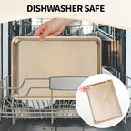 Vinino Jelly Roll Pan, Baking Sheet, Cookie Sheets For Baking With Square Texture Pattern, Thicker Carbon Steel Non-Stick Baking Pan Tray