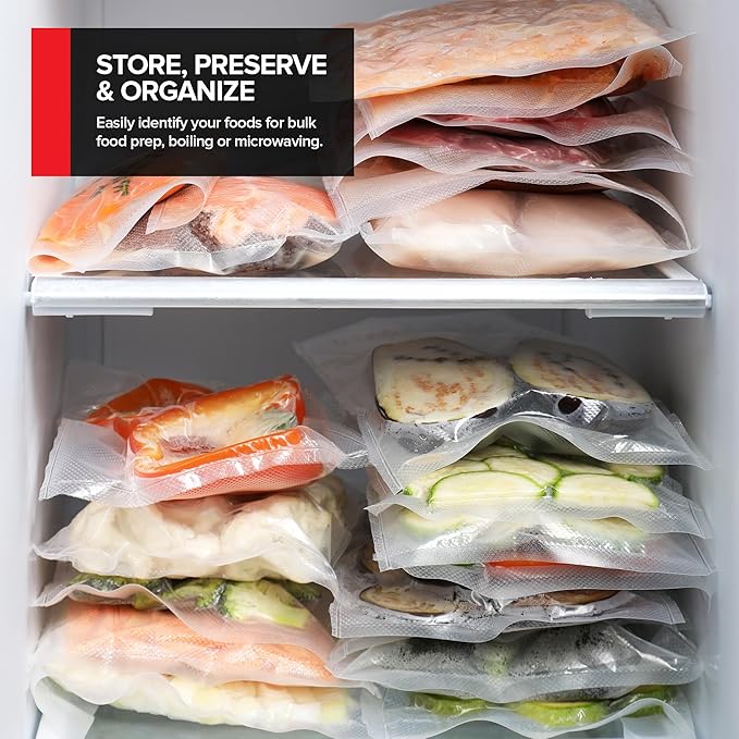 11" x 50' Vacuum Seal Bags Rolls (2 Pack), Vacuum Seal Bags for Food Saver, Freezer, Microwave, and Boil Safe Vacuum Sealer Bags Rolls