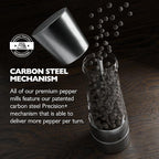 Cole & Mason Derwent Pepper Grinder - Stainless Steel Mill Includes Gourmet Precision Mechanism and Premium Peppercorns - Pepper Mill, Stainless Steel
