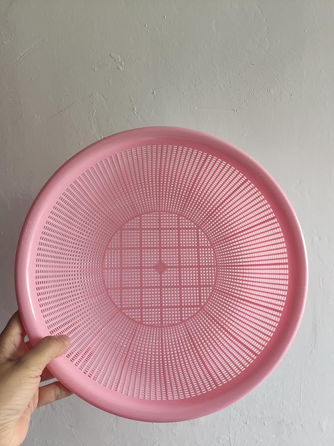 4 pcs Plastic Wash Basket Round Perforated Colander Wash Vegetables and Fruits Drain Cooked Pasta Kitchen Essentials Food Strainer Basket Strainer Kitchen Blue pink green red
