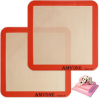 Square Silicone Baking Mats for 10 Inch Cake Pan, 9.65"Square Food Grade Silicone Mat for Baking Sheet for Cake/Pastry/Toast/Pie, Non-Stick Reusable Baking Mat for 10x10 Air Fryer/Cake Pan/Oven