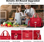Weitars Insulated Lunch Bag for Women,Leak Proof Lunch Box for Work,Extra Large Lunch Tote Bag With Removable Shoulder Strap with Side Pockets,Reusable Lunch Cooler Bag For Picnic Hiking