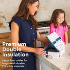 Bentgo Kids Lunch Bag - Durable, Double-Insulated Lunch Bag for Kids 3+; Holds Lunch Box, Water Bottle, & Snacks; Easy-Clean Water-Resistant Fabric & Multiple Zippered Pockets (Friendly Skies)