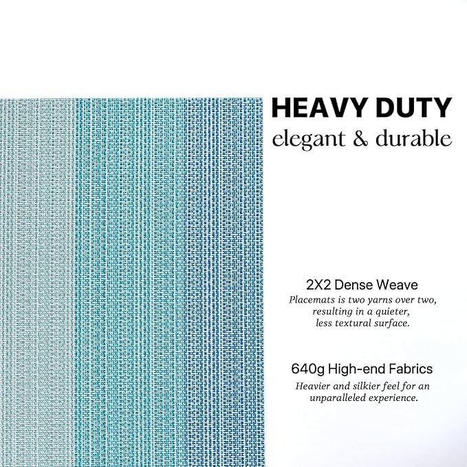 LEXMORE PlaceMats Set of 12 Vinyl/Plastic Woven Place Mats for Kitchen Table Indoor/Outdoor Washable PlaceMat Wipeable Dining Table Mats(Ocean Geode)