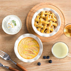 vancasso Mini Pie Pans Set of 6, 5.2 inch Ceramic Small Pie Plate for Baking, Shallow Ramekins Mini Pie Dish with Ruffled Edge for Chicken Pot Pie, Cake, Quiche, Tart, Cream Colored