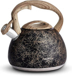 POLIVIAR Tea Kettle, Iron Grey Tea Pot Stovetop, 2.7 Quart Loud Whistling Coffee and Teapot, Food Grade Stainless Steel for Anti-Hot Handle and No-Rust, Suitable for All Heat Sources (JX2020-RB30)