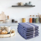 Lane Linen Kitchen Towel Set, 6 Pack 100% Cotton Hand Towels For Kitchen, Dish Towels For Drying Dishes, Lint Free, 14"x25", Good For Cleaning Windows, Ceramic Surface, Glass Stovetops - Blue Chambray