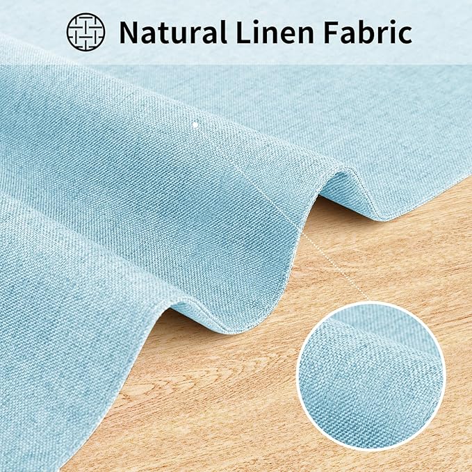 Cloth Placemats, Set of 6 Heat-Resistant Cotton Linen Blend Double Layered Machine Washable Place Mats, Wrinkle Free Thick Fabric Dining Table Mats for Indoors & Outdoors (Sky Blue, 6)