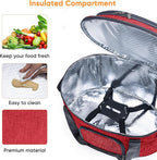 Double-Layer Slow Cooker Carrying Bag for 6-8 Quart CrockPot and Hamlton Beach Slow Cooker, Travel Bag with Lid Fastener for Crock-pot, Portable Carrier Case Slow Cooker Bag with See-thought Window
