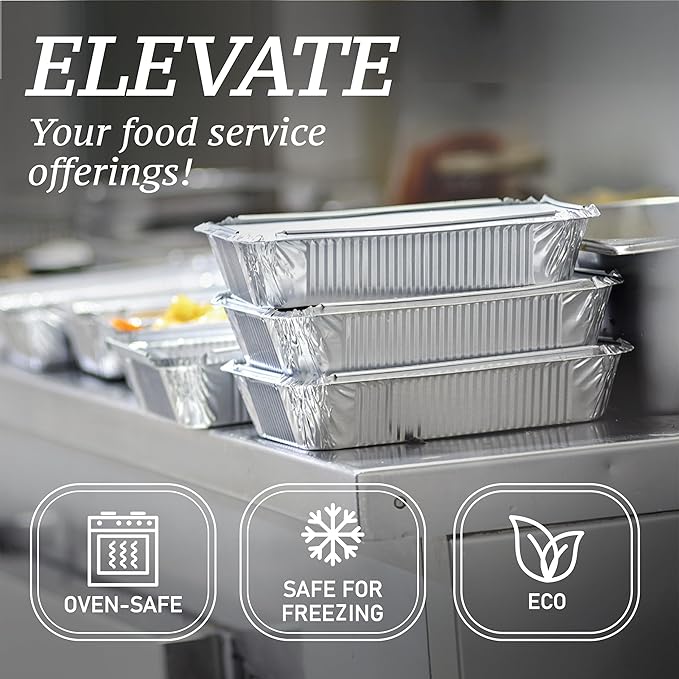 Spare Essentials 110 Pack - 2.25LB Aluminum Pans with Cardboard Lids - To go Foil Containers with Lids - Disposable Food Containers - Foil Take Out - Meal Prep Trays Foil Tins Freezer Meals Comercial