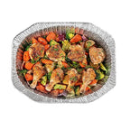 Restaurantware Foil Lux 17.6 x 14 x 3.1 Inch Oval Roasting Pans, 50 Oven-Ready Foil Pans - Freezable, Heavy-Duty, Aluminum Foil Disposable Baking Pans, For Cooking Turkey, Chicken, And More