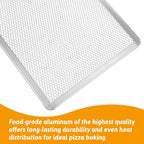 Pizza Screen 11 x 15.6 Inch 2 Pack Rectangular Aluminum Pizza Pan Restaurant-Grade Flatbread Screen Pizza Crisper Pan,Oven-Safe