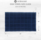 100% Cotton Terry Dish Towels for Kitchen, 4 Pack Plain, 16 x26 Inches, Super Soft and Absorbent, Perfect for Cleaning and Dish Washing | Navy Blue Kitchen Towels