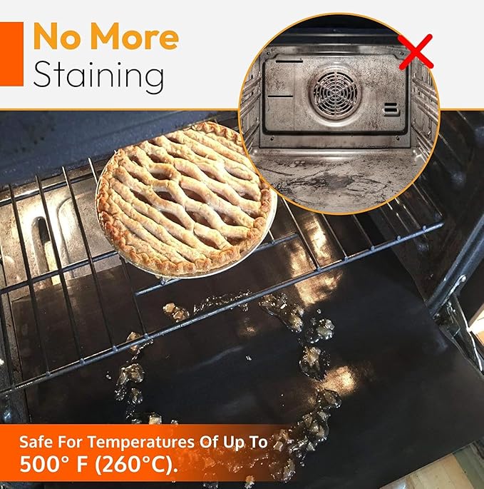Product image Premium Extra Thick Oven Liners for Bottom of Oven, Non Stick Stove Liners for Bottom of Electric Stove, Reusable Mat Kitchen Accessories, Mat for Electric Gas Grill BPA & PFOA Free