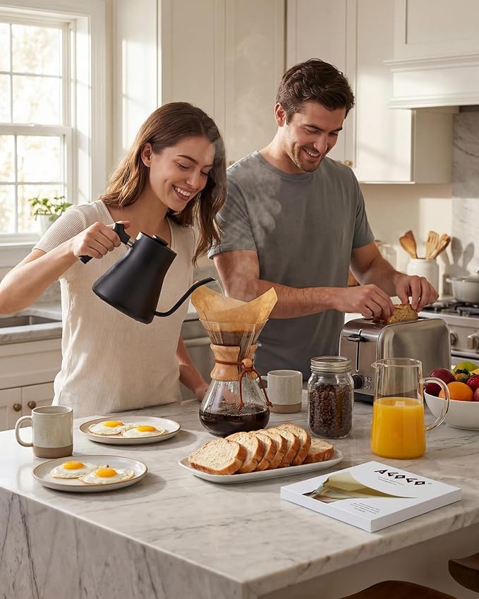 AGOGO Pour Over Coffee Maker Set Glass Coffee Maker with 50pcs Filter Paper -for Home, Office, Camping, Cafes - Easy Clean Coffee Dripper Set (Rag&Brush Included) (8 Cup/28 oz)