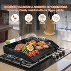 Onlyfire Universal Enamelled Cast Iron Griddle, BBQ Flat Top Griddle for Any Grills and Gas Hob, 18.6" x 14"