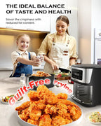 Nuwave Brio Plus 6-in-1 Air Fryer, 7-Qt Large Capacity, 50°F–400°F Precise Temp Control, Non-Toxic PFAS-Free Nonstick, Air Fry, Bake, Roast, Toast, Dehydrate, Reheat, 100 Presets, Dishwasher Safe