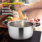E-far 4 Quart Stock Pot, Stainless Steel Metal Soup Pot with Glass Lid for Cooking, Healthy & Rust Free, Heavy Duty & Dishwasher Safe