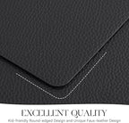 MOSAYT Vinyl Placemats Set of 8, Heat Resistant Place Mats 100% Waterproof Washable & Wipeable Faux Leather Reversible Table Mats for Kitchen Dining Party Indoor Outdoor, 12" x 17", Black