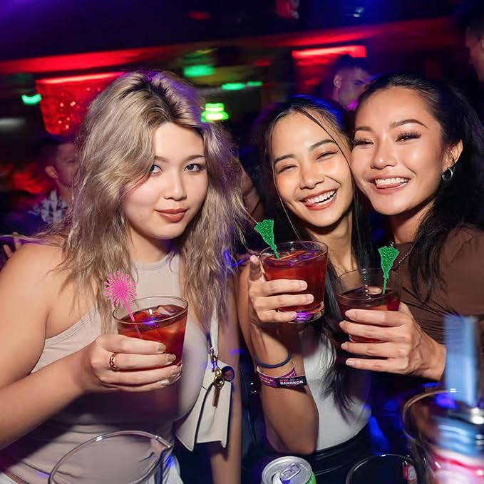 20 Pack Pink and Green Party Decrations, Princess and Witch Party Accessories, Green Witch Broomstick and Glitter Pink Princess Wand Cocktail Stir Sticks for Themed Parties (Drink Stirrers)