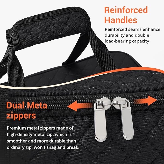 Insulated Casserole Carrier for Hot or Cold Food, Large Insulated Casserole Carrier, Reusable Lunch Box for Men/Women, for Men Adults Work Picnic Hiking Beach Fishing (Black) 17.12" x 11.42"x 4.53"