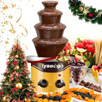 Chocolate Fountain Machine 4 Tiers Cheese Fountain Perfect for Nacho Cheese, Chocolate Sauce, Wedding, Party
