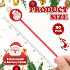 30 Pcs Christmas Drink Stirrers Xmas Stir Stick Holiday Coffee Swizzle Stick Reusable Plastic Hot Cocoa Bar Chocolate Decoration Cocktail Mixer(Santa Claus,Delicate Color)
