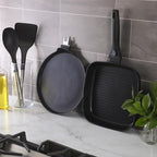 Oster SmartHandle 2-Piece Fry Pan & Pancake Pan Set – Nonstick Cookware with Removable Handle, Oven & Dishwasher Safe, Space-Saving Design