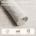 Blue Forest Placemats Set of 4, Dual-Layered Thickened Faux Linen Cloth Place Mats Heat Resistant Machine Washable Wrinkle Free Table Mats Indoor/Outdoor (Cream Beige)