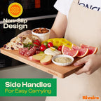 Riveira Cherry Wood Cutting Board – Gourmet Black Cherry Grandeur: 24 x 18 Wooden Cutting Board – Wooden Cutting Boards For Kitchen Decorative – Innovative Juice Grooves Cherry Wooden Chopping Board