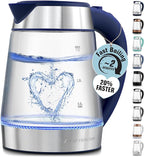 Zulay Kitchen Fast Boiling Electric Water Kettle - 1.7L, 1500W, Auto Shut-Off for Overboil & Boil Dry Protection, Cool-Touch Handle, 360° Base - Rapid Teapot Boiler For Coffee & Tea - Navy