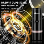 Black Fast 3-Minute Portable Espresso Maker - Self-Heating Rich Espresso Anywhere with Included Travel Case Works with Capsules & Ground Coffee - Includes Travel Case Perfect for Travel, Camping