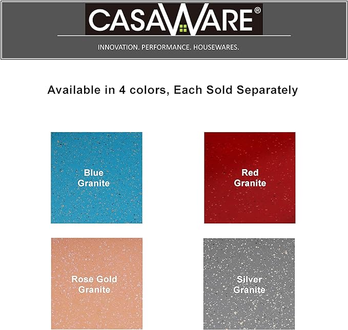 casaWare Fluted Cake Pan 9.5-inch (10-Cup) Ceramic Coated NonStick (Red Granite)