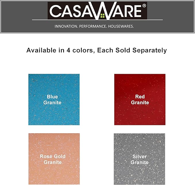 casaWare Toaster Oven 6 Cup Muffin Pan NonStick Ceramic Coated (Red Granite)