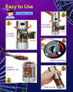 Electric Salt and Pepper Grinder Set with USB Charging Base, Upgraded 95ml Larger Capacity, Adjustable Coarseness,Stainless Steel Automatic Pepper Mill with One-Hand Operation, 2 Pack (Silver+Silver)