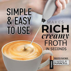 Zulay Kitchen Handheld Milk Frother with Duracell AA Batteries – Ultra Fast Electric Mixer & Foam Maker, Easy-Clean Drink Mixer for Coffee & More