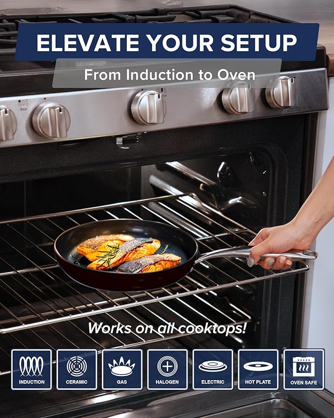 Nuwave Lux 13-Piece Premium Cookware Collection, Next-Generation G11 Duralon Blue Ceramic Nonstick, Ultra Durable, PFAS-Free, Lightweight & Works on All Cooktops