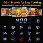 SIMPLUS Air Fryer 7 QT with Easy-View Window, Large Capacity Airfryer for Family, 400°F Rapid Air Crispy Technology, Touch Controls with 10 Presets, Nonstick & Dishwasher Safe Basket - Cream White