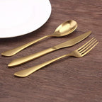 Matte Gold Silverware Set, 20-Piece Stainless Steel Flatware Set, Kitchen Utensil Set Service for 4, Satin Finish Tableware Cutlery Set for Home and Restaurant, Dishwasher Safe