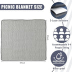 35L Large Insulated Picnic Basket with Blankets Kit Shopping Basket Cooler Bag Leakproof Collapsible Portable Suitable for Picnic Camping Work Hiking Food Delivery Gifts(Gray Stripes)