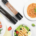 LHS Pepper Grinder Pepper Mill Salt Grinder Refillable- Large Capacity 12 Inch- Peppercorn Grinder Stainless Steel with Adjustable Ceramic Rotor (12", Black)