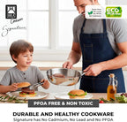 BRA COOKWARE Signature Deep Frying Pan | 9.5 inches Professional High Skillet | Stainless Steel Deep Frying Pan | All Stovetop Compatible | PFOA Free | w/o Non-Stick Coating | Polished Finish