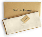 Solino Home Linen Ivory Table Runner 108 Inches Long - 100% Pure Linen Double Hemstitch 14 x 108 Inch Table Runner for Dining, Summer, Fall, Autumn