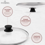 Cast Iron Skillet Set - 8"+10"+12"-Inch Dual Handle Frying Pans + Glass Lids + Silicone Handle Holder Covers - Pre-seasoned Oven Safe Cookware - Indoor/Outdoor Use - Grill, Stovetop, Induction Safe